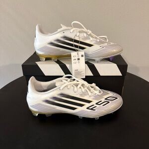 Adidas F50 Soccer Cleats white/gold/purple Unisex M8 W9